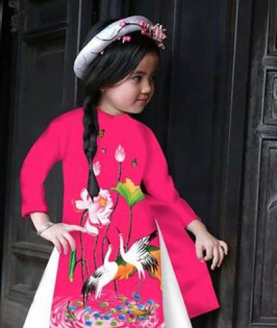 Áo Dài Cò Hoa Sen