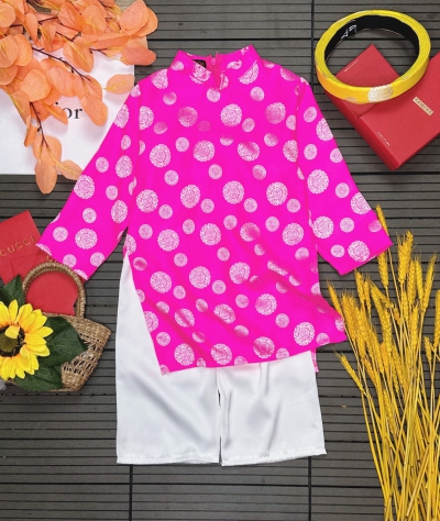 SET Áo Dài Bé Gái Đồng Tiền 