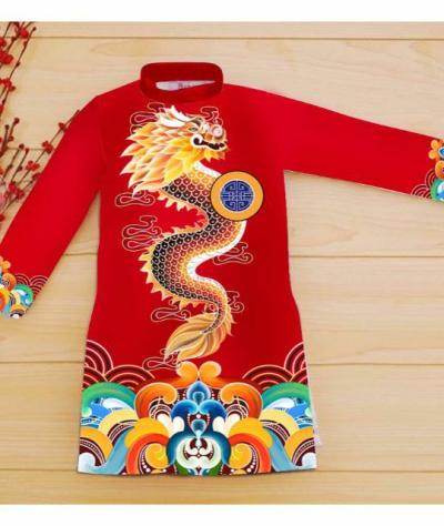 Áo Dài Họa Tiết Rồng 