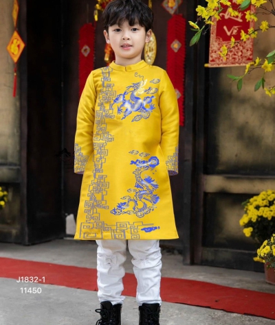 Áo Dài Ngày Tết Rồng Xanh