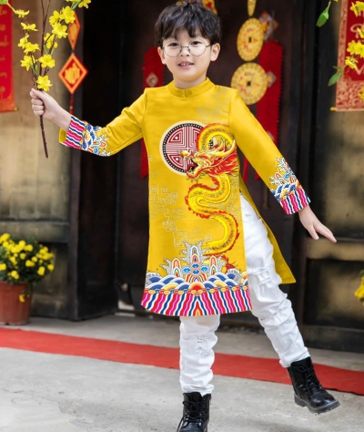 Áo Dài Ngày Xuân Rồng Vàng