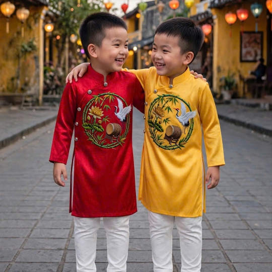 ÁO DÀI HỌA TIẾT SEN - HẠC
