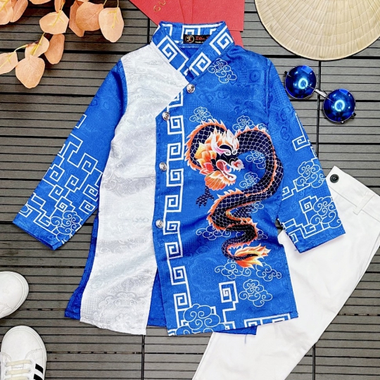 Áo Dài Rông Xanh Dương