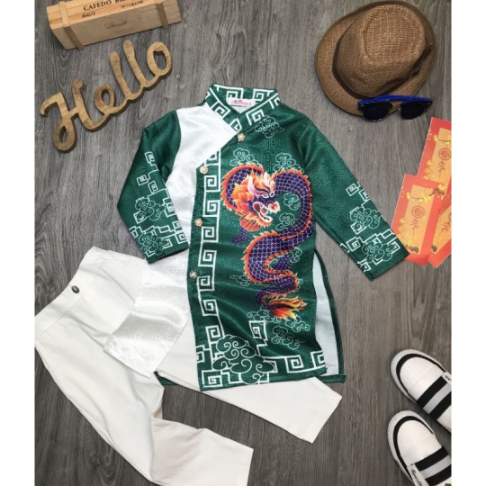 Áo Dài Rông Xanh Dương