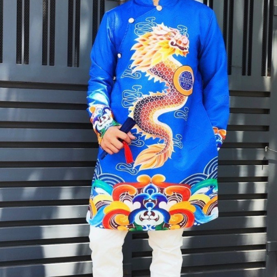 Áo Dài Vàng Rồng Đỏ