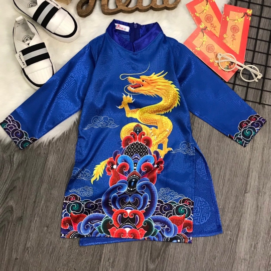 Áo Dài Đỏ Rông Vàng