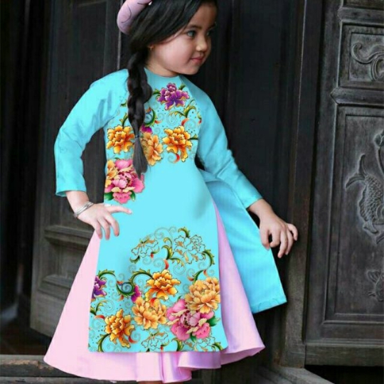 Áo Dài Hoa Mẫu Đơn