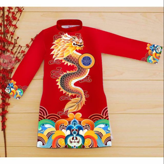 Áo Dài Họa Tiết Rồng 