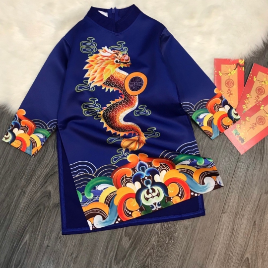 Áo Dài Họa Tiết Rồng 