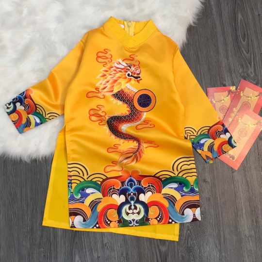 Áo Dài Họa Tiết Rồng 