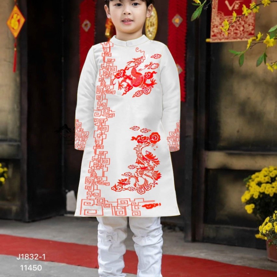 Áo Dài Ngày Tết Rồng Xanh