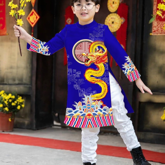 Áo Dài Ngày Xuân Rồng Vàng