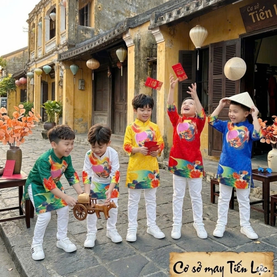 ÁO DÀI CÁCH TÂN HỌA TIẾT ĐỒNG QUÊ